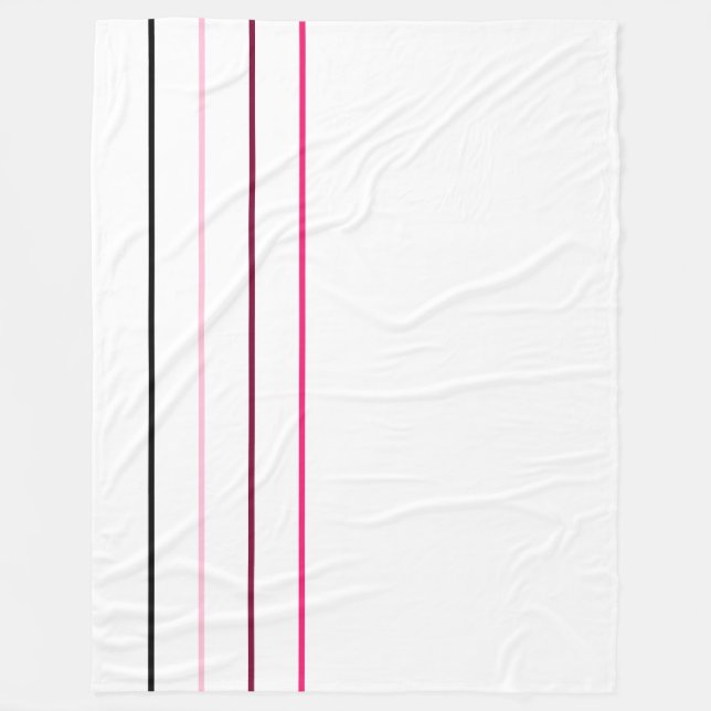Couverture Polaire Lignes minimalistes modernes de rose noire (Devant)