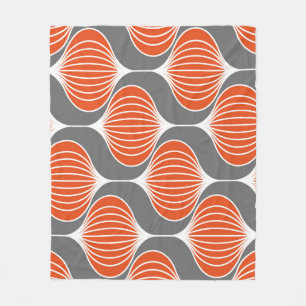 Couverture Polaire Lignes ondulées : motif vintage géométrique.