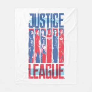 Couverture Polaire Ligue de Justice   Blue & Red Group Pop Art