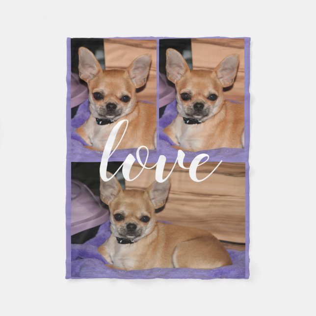 Couverture Polaire Lilac Chihuahua Love Photo Fleece Blanket (Devant)