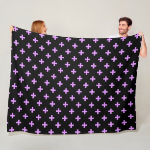 Couverture Polaire Lilac polka croise sur noir