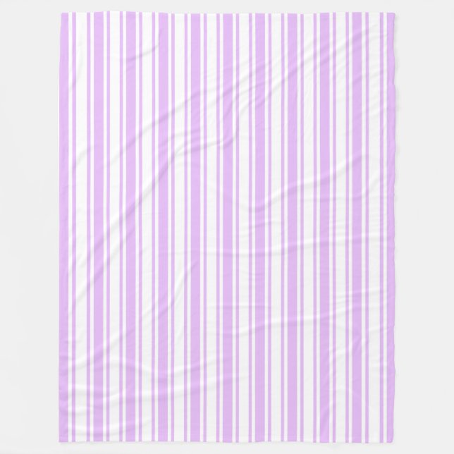 Couverture Polaire Lilac violet et blanc bonbons rayures (Devant)