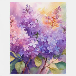 Couverture Polaire Lilas à l'aquarelle