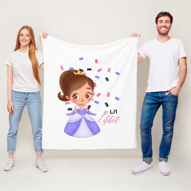 Couverture Polaire Lilibet Nommé Cadeaux Princesse Violet pour Filles (En situation)