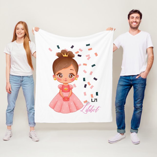 Couverture Polaire Lilibet Nommé Peach Princess Dons pour filles (En situation)