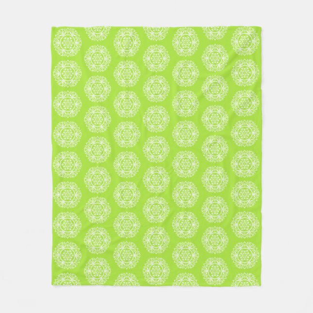 Couverture Polaire Lime Mandala (Devant)