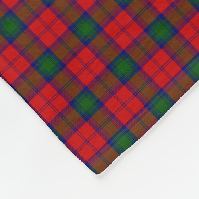 Couverture Polaire Lindsay tartan rouge vert plaid (Coin)