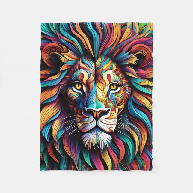 COUVERTURE POLAIRE LION ABSTRAIT BLANKET (Devant)