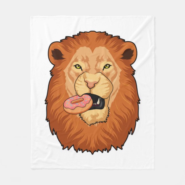 Couverture Polaire Lion avec Donut (Devant)