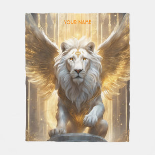 Couverture Polaire Lion blanc Angélique mignon Imaginaire