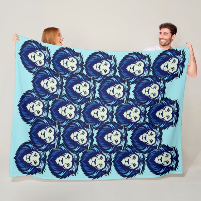 Couverture Polaire Lion bleu énote 2 (En situation)