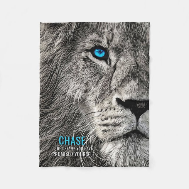 Couverture Polaire Lion Chase tes rêves (Devant)