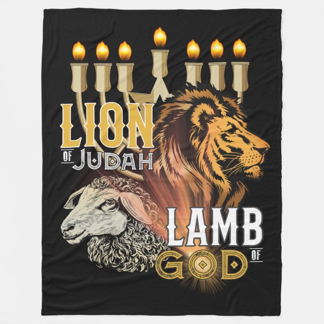 Couverture Polaire Lion De Juda Agneau De Dieu Fleece Blanket (Devant)