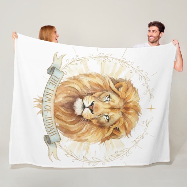Couverture Polaire Lion de Juda Grande Plaid à Fourrure - 60x80 (En situation)