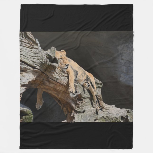 Couverture Polaire Lion Fleece Blanche (Devant)