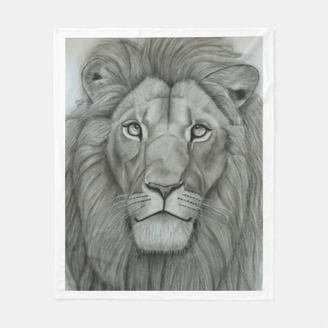 Couverture Polaire Lion Majestueux (Devant)