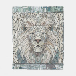 Couverture Polaire Lion Portrait Mosaic Art