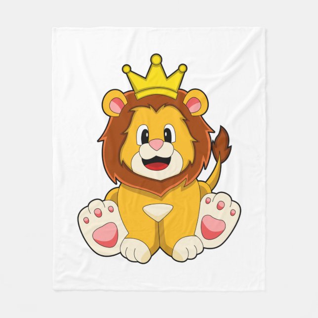 Couverture Polaire Lion roi avec couronne (Devant)