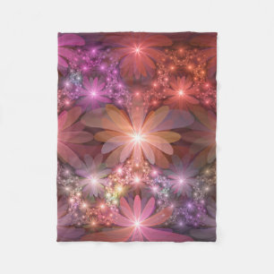 Couverture Polaire Lit De Fleurs Coloré brillant Abstrait Fractage Ar