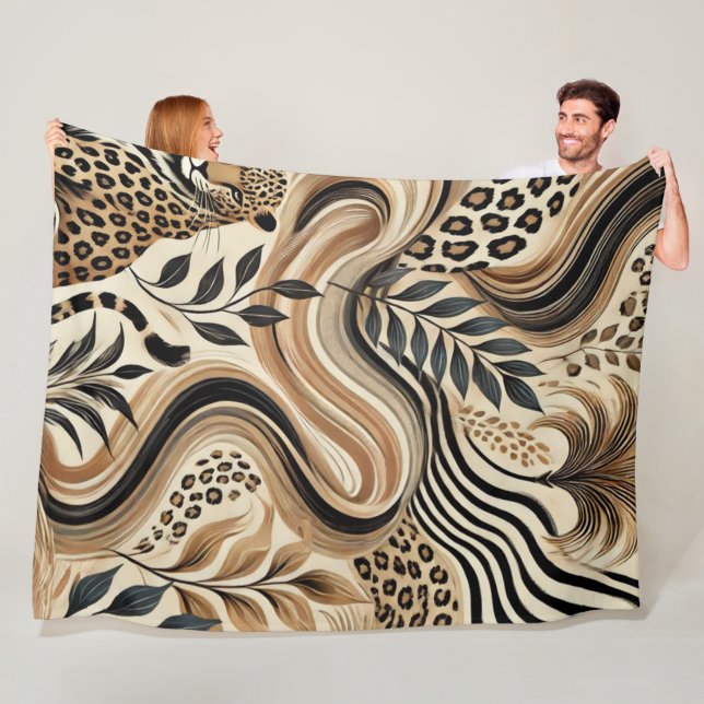 Couverture Polaire Lits Luxe Murugi Savanna Luxe Blanche Toison (En situation)