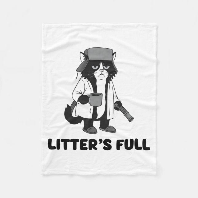 Couverture Polaire Litter’s Full Funny Cat Christmas Humor Quote Long (Devant)