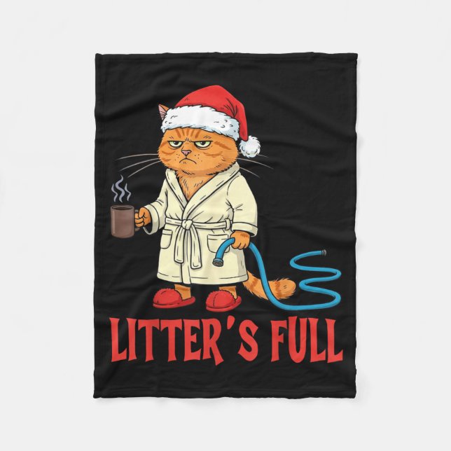 Couverture Polaire Litter’s Full Funny Cat Lovers Christmas Xmas  (Devant)