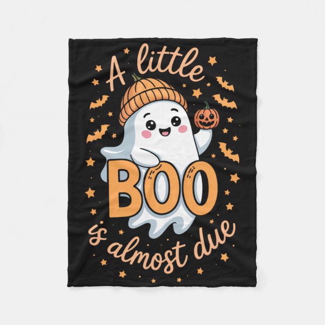 Couverture Polaire Little Boo Est Presque Dû Mignonne Grossesse Hallo (Devant)