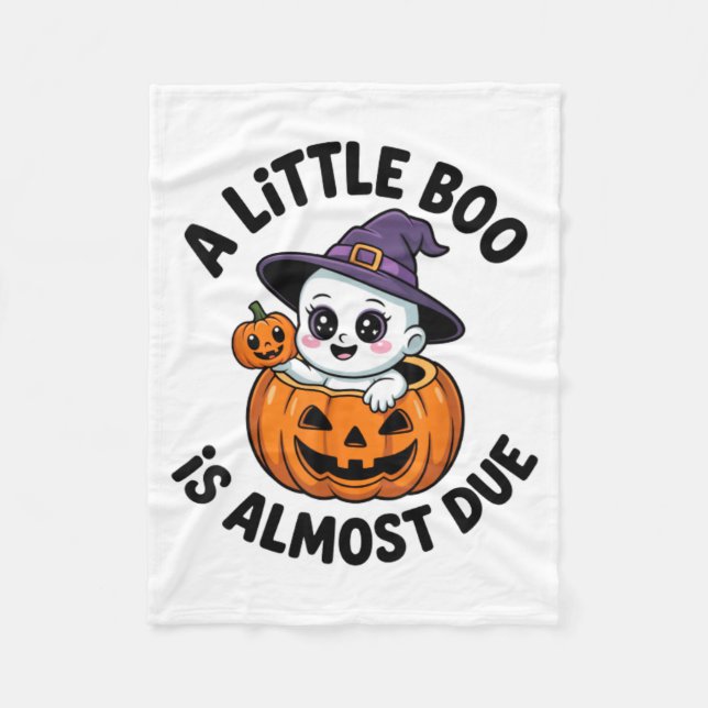 Couverture Polaire Little Boo Is Almost Due Cute Halloween Pregnancy  (Devant)