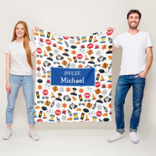 Couverture Polaire Little Boys Police Officier Motif Enfants