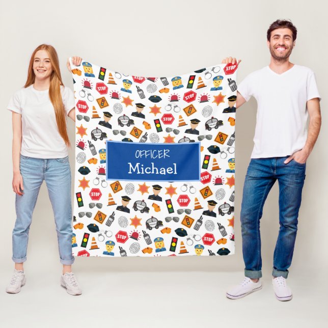 Couverture Polaire Little Boys Police Officier Motif Enfants (En situation)