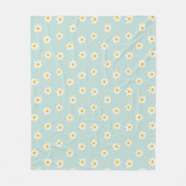 Couverture Polaire Little Daisies - soft teal (Devant)