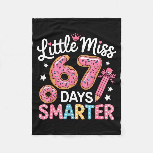 Couverture Polaire Little Miss 67 Days Smarter Kids Girls 67th Day Of (Devant)