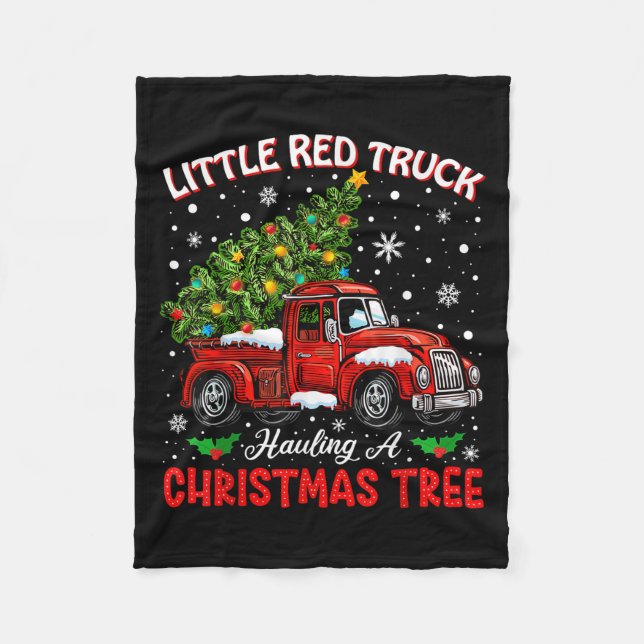 Couverture Polaire Little Red Truck Hauling A Christmas Tree  (Devant)