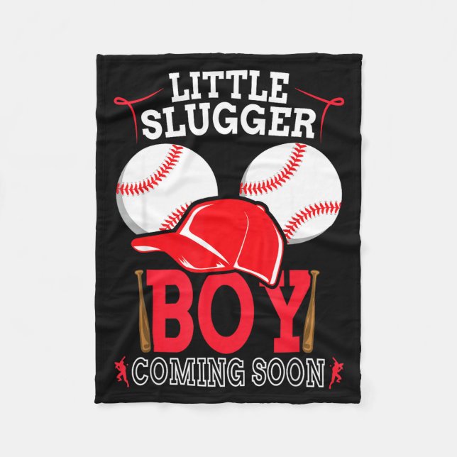 Couverture Polaire Little Slugger Boy Coming Soon Baby Announcement B (Devant)
