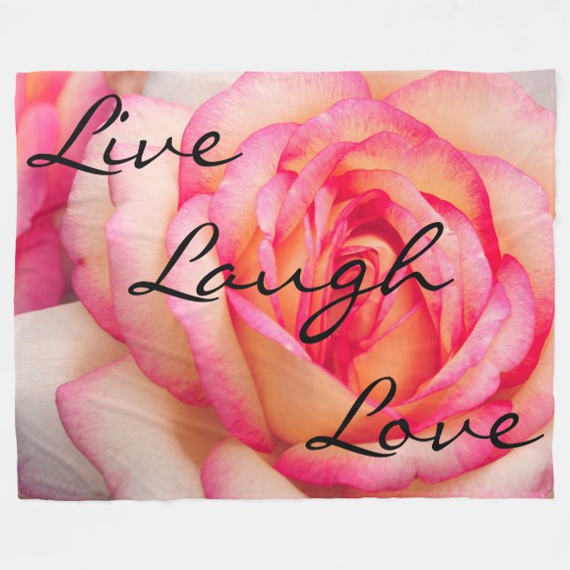 Couverture Polaire Live Laugh Love Rose (Devant (Horizontal))