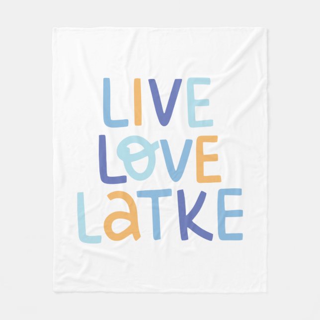 Couverture Polaire Live Love Latke Hanoukka Design (Devant)