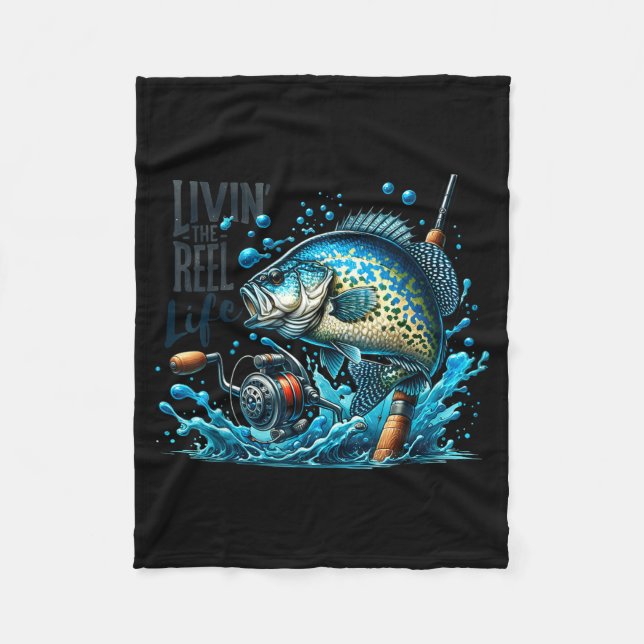 Couverture Polaire Livin' The Reel Life Crape Fishing Lovers Fisherma (Devant)