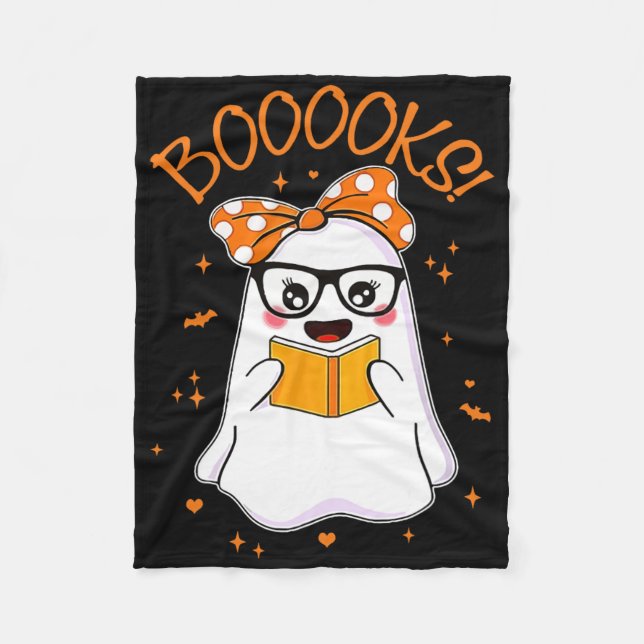 Couverture Polaire Livres Ghost Halloween femmes enseignant bibliothè (Devant)