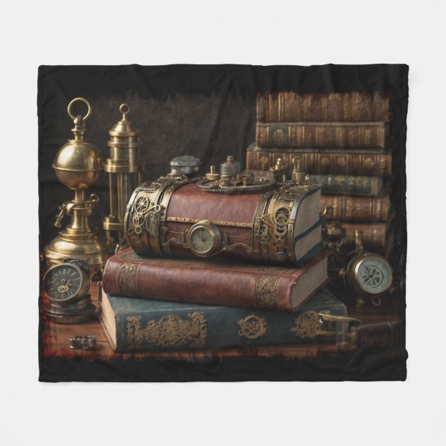 Couverture Polaire Livres Vintages Steampunk (Devant (Horizontal))