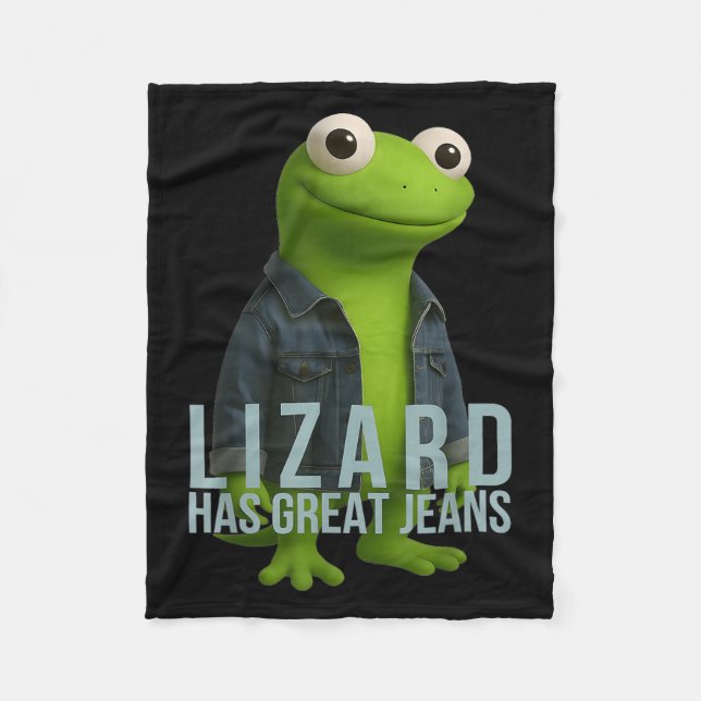 Couverture Polaire Lizard A Great Jeans Funny Retro Denim meme Humo (Devant)