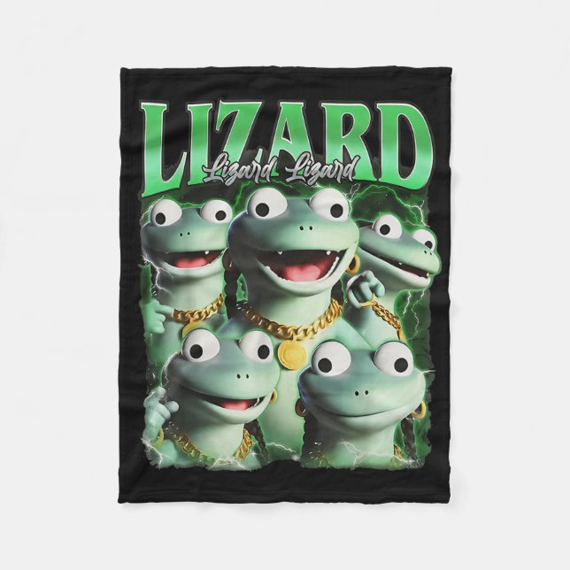 Couverture Polaire Lizard Lizard Lizard Funny meme Lizard Bootleg Wei (Devant)