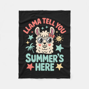 Couverture Polaire Llama dit à Summers ici Pun Mignon Professeur Élèv