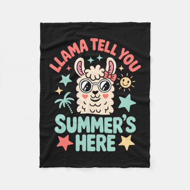 Couverture Polaire Llama dit à Summers ici Pun Mignon Professeur Élèv (Devant)