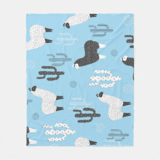 Couverture Polaire Llama et cactus, motif mignon.