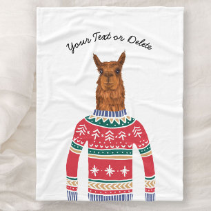 Couverture Polaire Llama Portant un drôle de Noël moche Sweat nordiqu