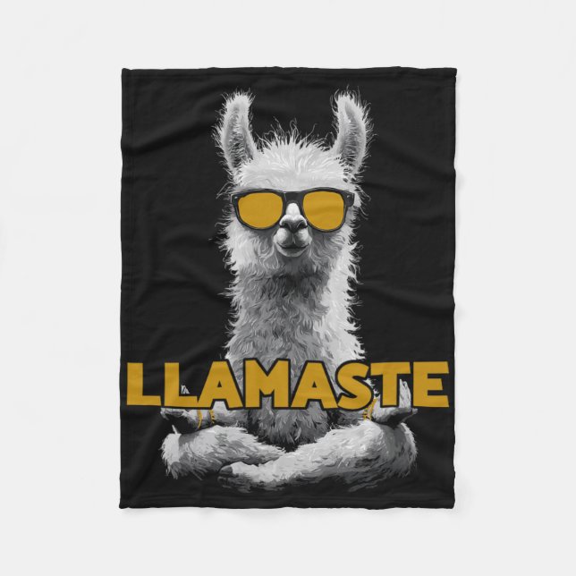 Couverture Polaire Llamaste Yoga Llama avec lunettes de soleil  (Devant)
