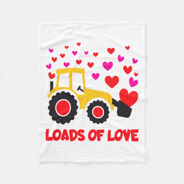 Couverture Polaire Loads Of Love Toddler Tractor Valentines Day For K (Devant)