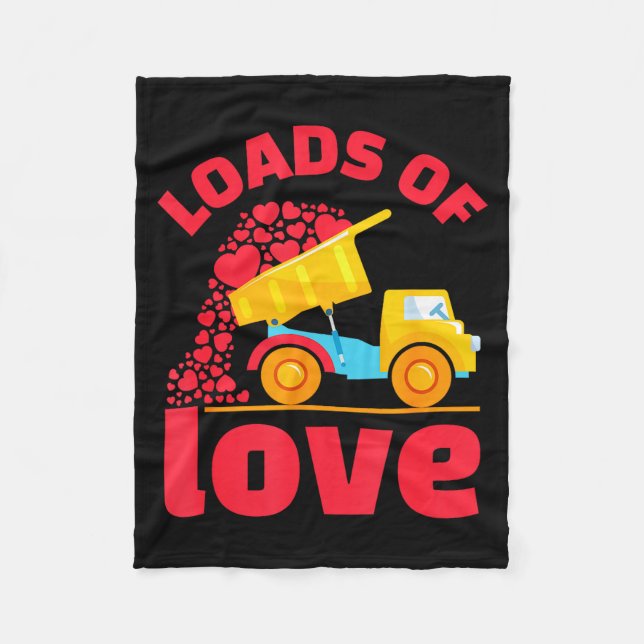 Couverture Polaire Loads Of Love Truck Hearts Valentines Day Kids Tod (Devant)