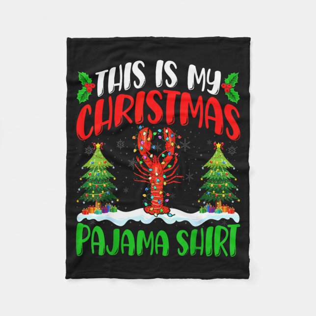 Couverture Polaire Lobster Christmas Tree Pajama Shirt Lobster Xmas L (Devant)