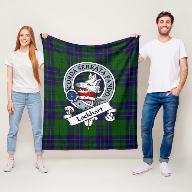 Couverture Polaire Lockhart Moderne Clan Badge Tartan Plaid (En situation)